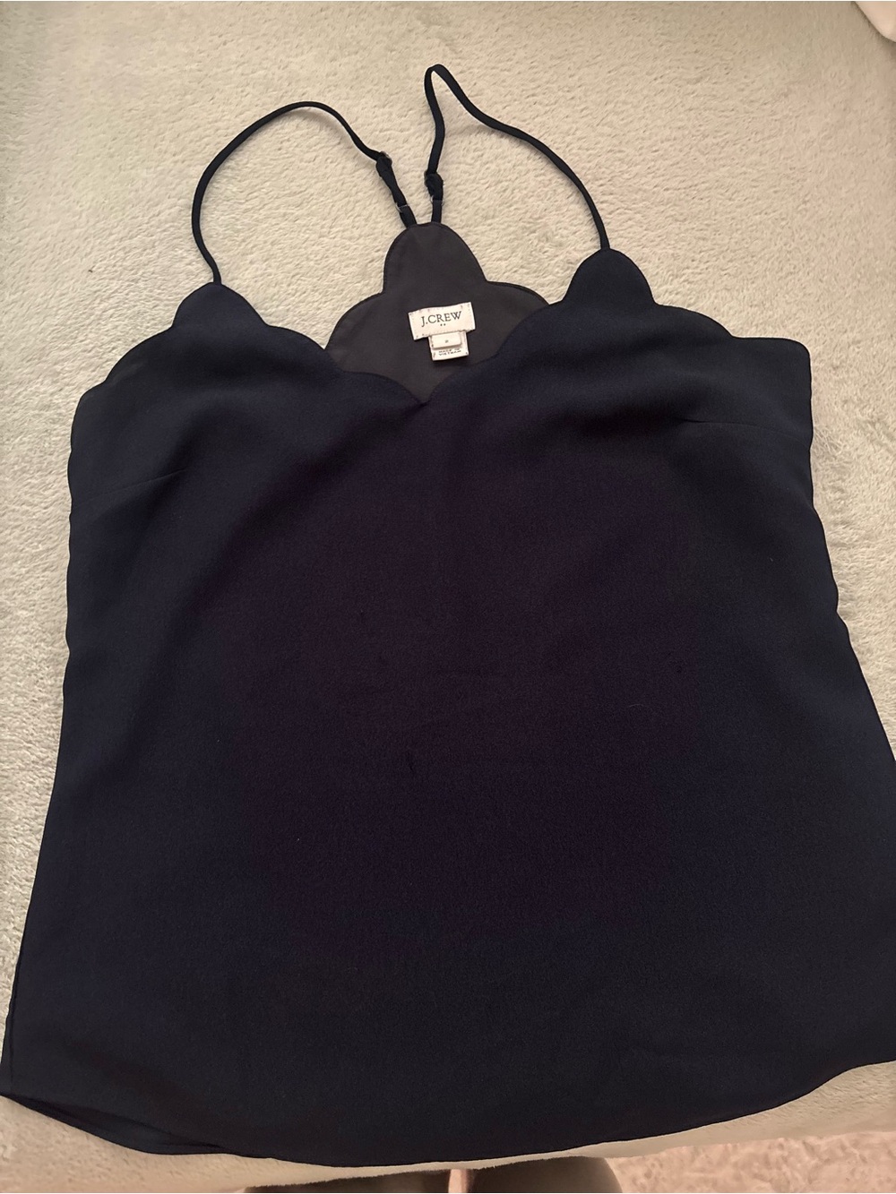 J. Crew Black Scalloped Camisole